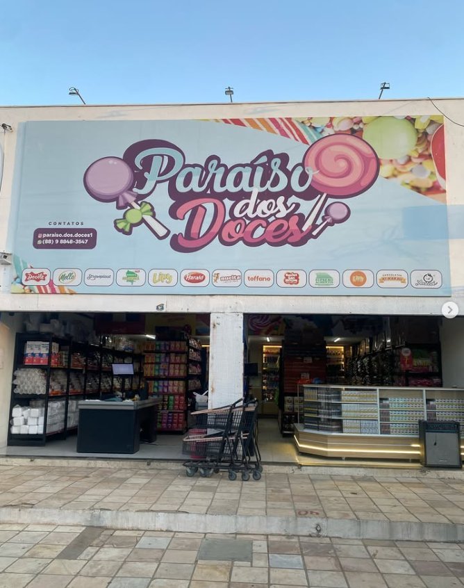 Fachada da loja Paraíso dos Doces